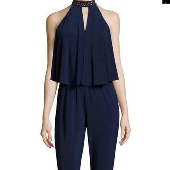 Laundry by Shelli Segal Romper Jumpsuit 6 navy blue - Picture 2 of 9